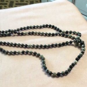 30” long Blue Marble Stone Necklace